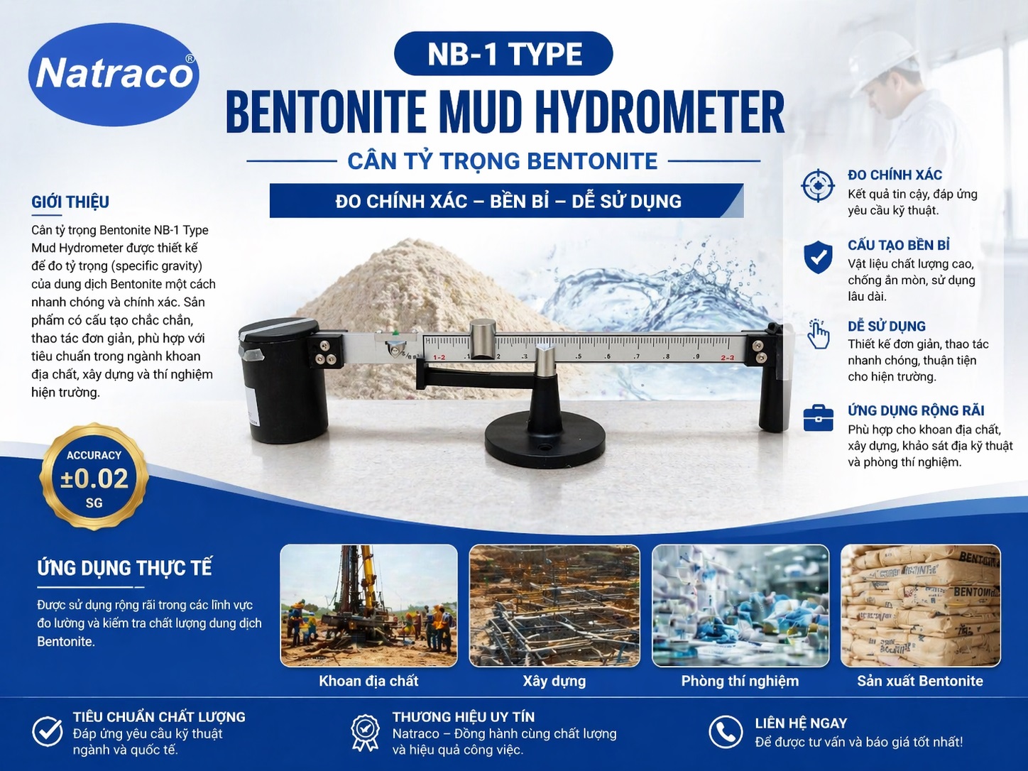 Cân tỷ trọng Bentonite NB-1 - Ảnh 2