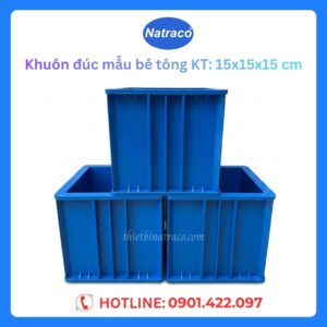 Khuôn đúc mẫu bê tông chất lượng cao dùng để tạo mẫu bê tông lập phương phục vụ thí nghiệm cường độ nén, độ bền vật liệu trong phòng thí nghiệm xây dựng.
