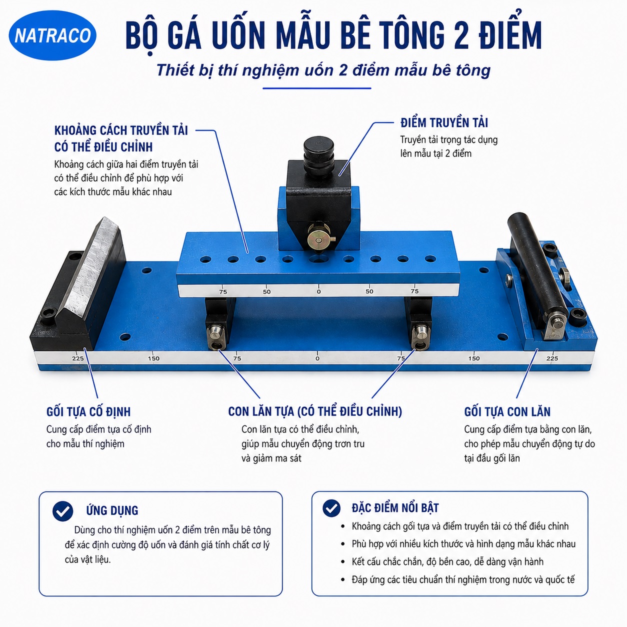 Bộ gối uốn mẫu bê tông