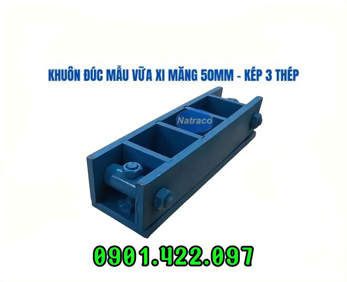 Khuôn đúc mẫu vữa xi măng 50mm kép 3 thép