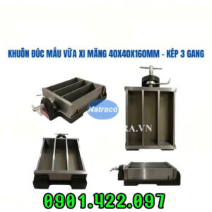 Khuôn đúc mẫu xi măng 40x40x160mm kép 3 gang